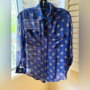 Men's Blue Floral Shirt